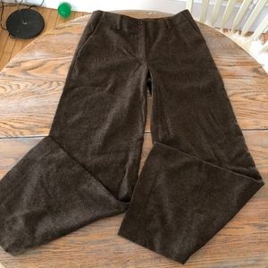 DKNY 78% wool wide leg dk brown pants/8